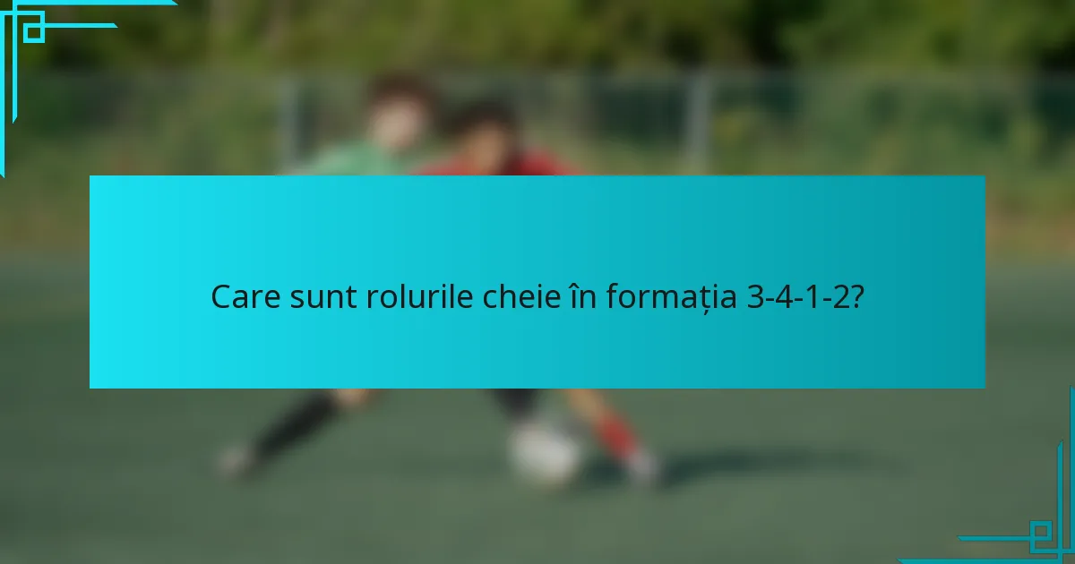 Care sunt rolurile cheie în formația 3-4-1-2?