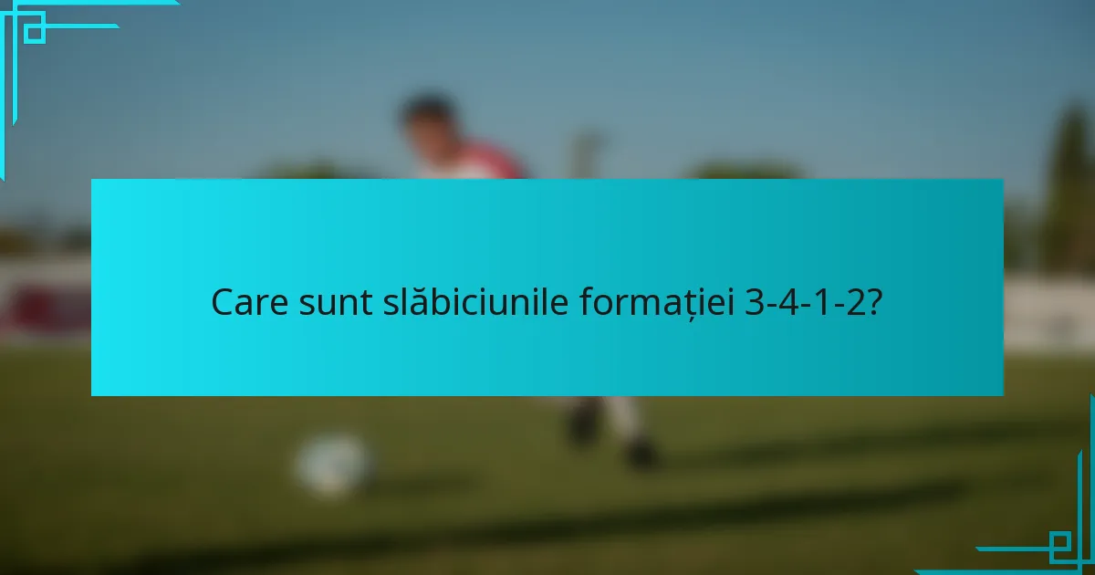 Care sunt slăbiciunile formației 3-4-1-2?
