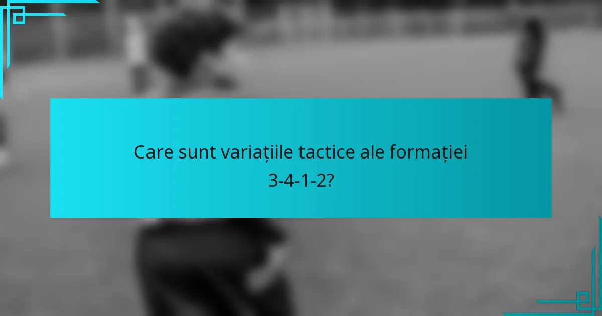 Care sunt variațiile tactice ale formației 3-4-1-2?