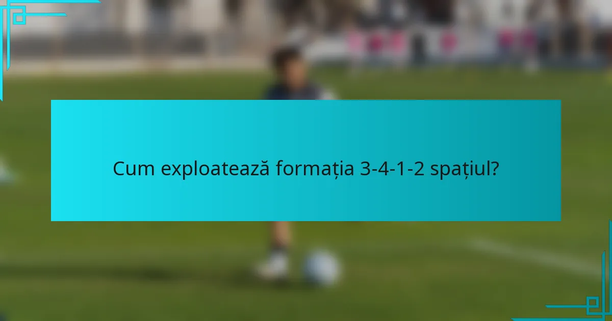 Cum exploatează formația 3-4-1-2 spațiul?
