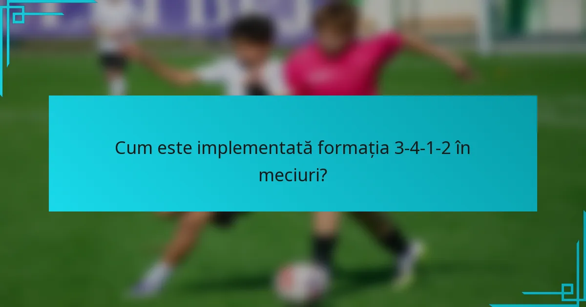 Cum este implementată formația 3-4-1-2 în meciuri?
