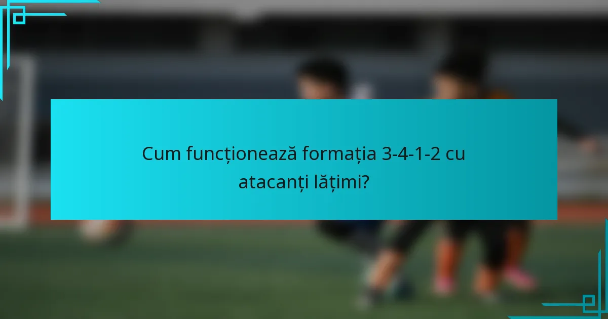 Cum funcționează formația 3-4-1-2 cu atacanți lățimi?